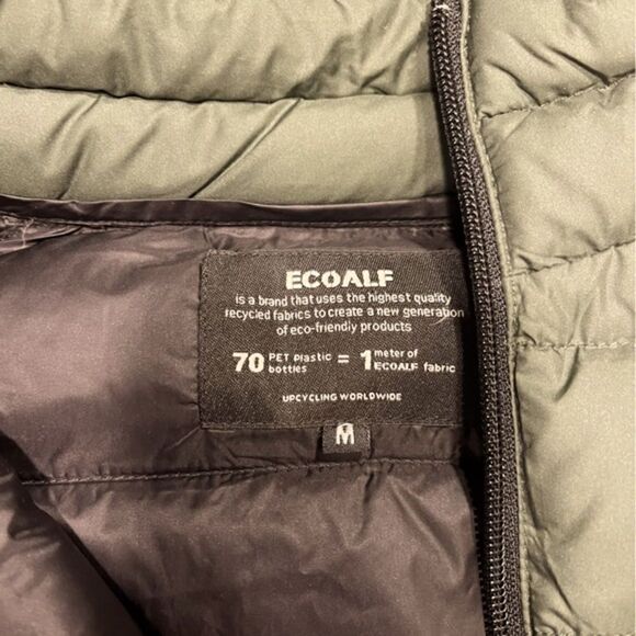 Ecoalf Puffer Vest Lightweight‎ Packable Olive Green Full Zip Size M - Picture 3 of 4